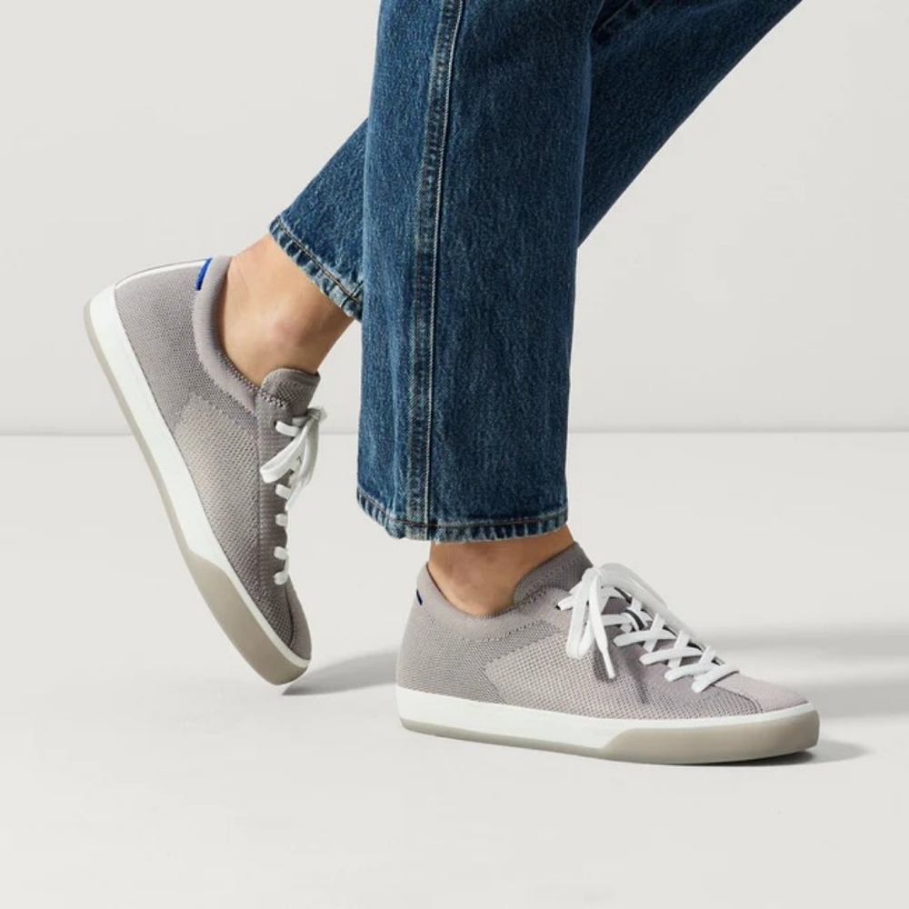 Rothy's "Storm" Light Gray Lace Up Sneaker (retired) - 9